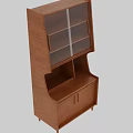 Wooden Sideboard With Glass Doors Top Cabinet Doors Lower Mesh Design Details