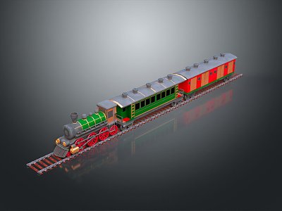 Modern Train Toy Cartoon Train Vehicle 3d model