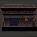 Chinese Traditional Architecture Model With Classic Roof Curved Eaves And Decorative Archway