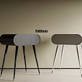 Poliform Modern Speaker Systems With Black And White Three Legs Mesh Grille Design