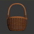 Orange Wicker Basket With Blue Lining And Sturdy Handle For Everyday Use