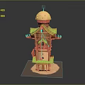 Traditional Tower Structure With Multi Level Design Dome Roof Ornate Balconies And Windows