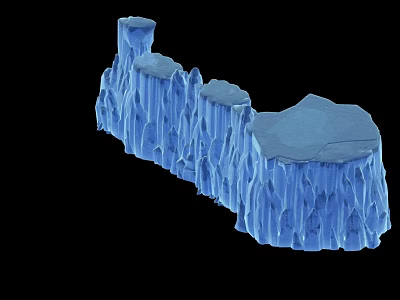 Detailed Blue Layered Ice Structure With Irregular Edges And Textured Surfaces 3d model