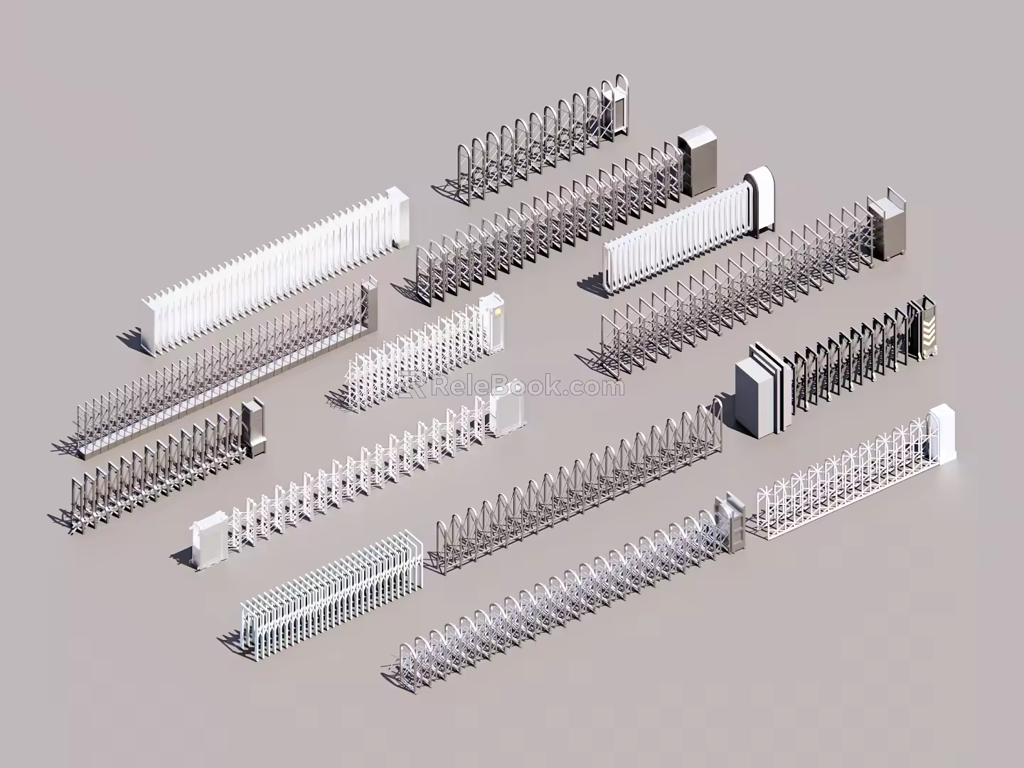 Gate Railing Swing Gate Guard Pavilion Security Pavilion Telescopic Door GATE ENTRANCE PENDALLING GATE 3d model