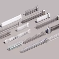 Gate Railing Swing Gate Guard Pavilion Security Pavilion Telescopic Door GATE ENTRANCE PENDALLING GATE 3d model