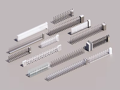Gate Railing Swing Gate Guard Pavilion Security Pavilion Telescopic Door GATE ENTRANCE PENDALLING GATE 3d model