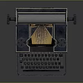 Old Fashioned Vintage Classic Typewriter Equipment With Metal Keyboard And Roller Design