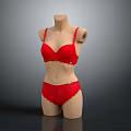 Red Lingerie Set Displayed On Mannequin With Comfortable Design And Elegant Lace Details