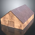 Rustic Wooden Barn Exterior Design With Brown Roof And Wooden Door