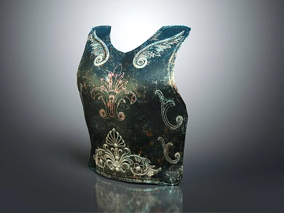 Ornate Black Vest With Intricate Decorative Patterns And Embroidery Details 3d model