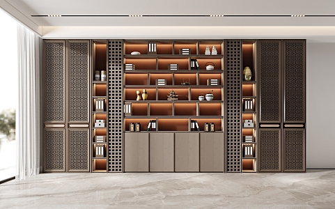 New Chinese Decorative Cabinet Bookcase 3d model