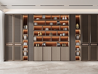 New Chinese Decorative Cabinet Bookcase 3d model