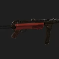 Detailed Classic Submachine Gun With Wooden Stock And Black Metal Barrel Design