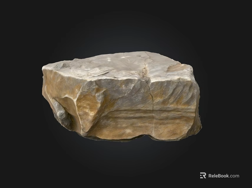 Natural Stone And Wood Artifact With Textured Surface And Earthy Colors 3d model 
