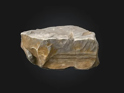 Natural Stone And Wood Artifact With Textured Surface And Earthy Colors 3d model