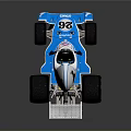 Blue White Race Car Number 26 Featuring Woman Silhouette Logo Goodyear Tires Gulf Oil