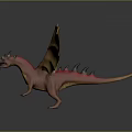 Fantasy Dragon Character with Orange Wings Red Head Horns and Mythical Creature Design