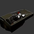 High Tech Sci Fi Weapon Control System With Red Indicators And Advanced Panels In Spaceship 3d model