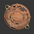 Vintage Copper Lantern With Glass Shade Metal Frame And Handle