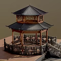 Ancient building attic pavilion scanning building Chinese style building lounge Chinese style house 3d model