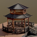 Ancient building attic pavilion pavilion scanning building Chinese style building lounge Chinese style house 3d model