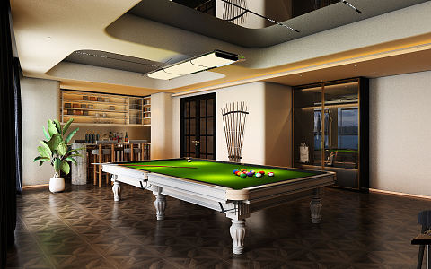 Modern Billiard Room 3d model