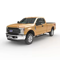 Ford Yellow Double Cab Pickup Truck With Cargo Bed And Modern Design