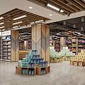 Bright Modern Supermarket Department Store Interior With Organized Shelves And Stacked Products