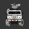 Camouflage Military Vehicle With Antenna Equipment White Wheels And Sturdy Design