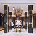 Elegant Modern Crystal Chandelier With Layered Gold And Silver Hanging Crystals