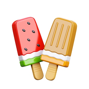 Modern ice cream popsicle cartoon ice cream 3d model