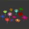 Vibrant Red Flowers Arrangement on Gray Background with Reflections