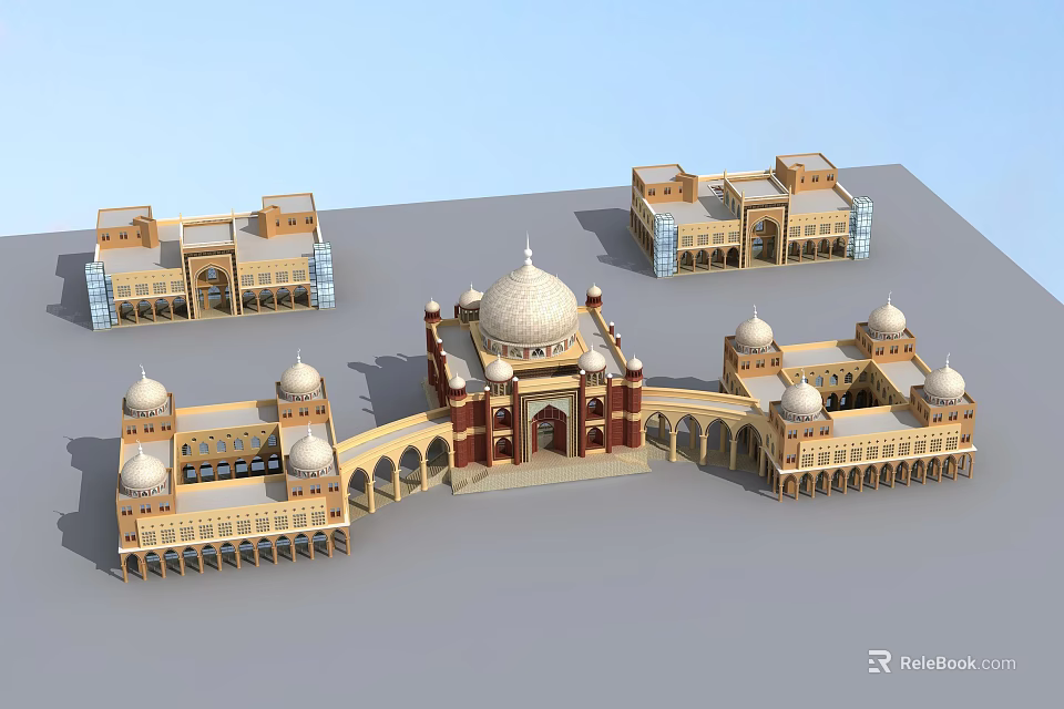 Classic European Architecture With Domes Arches And Multiple Intricate Structures 3d model