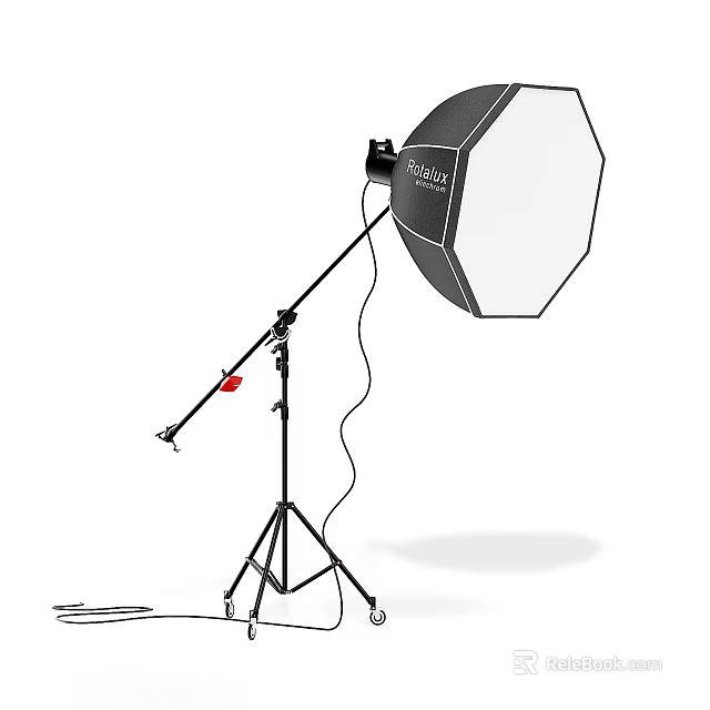 Adjustable Floor Lamp with Octagonal Lampshade Movable Stand and Wheels for Indoor Use 3d model 