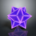 Purple Star Shaped Polyhedron With Shiny Surface On Dark Background And Reflection 3d model