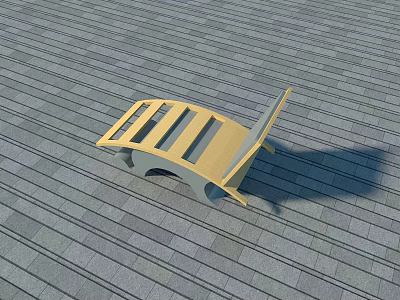 Sleek Modern Yellow Gray Outdoor Chair For Patio With Durable Structure 3d model