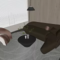 Modern Sofa And Coffee Table Set With Round Rug Accent Chair Floor Lamp Green Plant