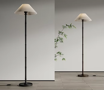 Bamboo floor lamp 3d model