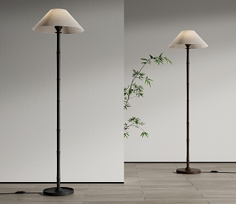 Bamboo floor lamp 3d model