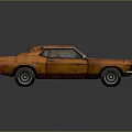 Rusty Orange Vintage Classic Car With Weathered Exterior And Old Body