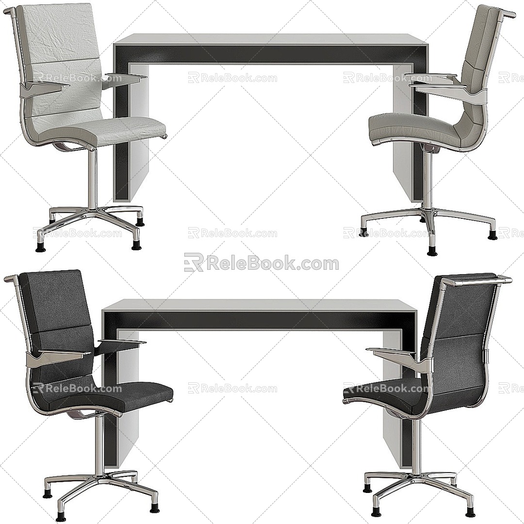 modern office desk and chair 3d model