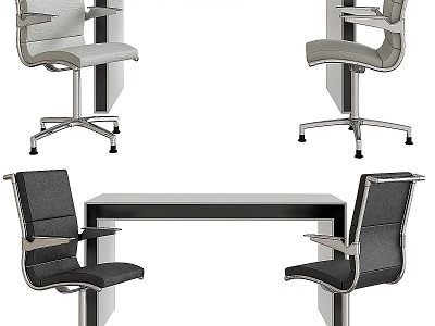 modern office desk and chair 3d model