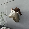 Geometric Sheep Head Animal Wall Decor Brown Beige Modern Minimalist Gray Wall Home Accent