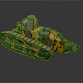 Military Tank With Camouflage Paint Tracked Design And Detailed Exterior