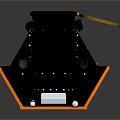 Satellite Module With Blue Grid Panel Orange Frame And Golden Circular Component 3d model