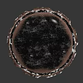 Damaged Black Carbon Fiber Flashlight With Textured Surface And Metal Rings On Reflective Base