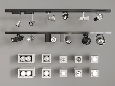 Various Designs of Downlights and Spotlights for Modern Home Ceiling Lighting 3d model