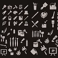 Decorative Art Tool Themed Hanging Decorations With Brushes Palettes And Paint Tubes