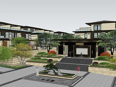 Multi-storey residence in new Chinese residential area 3d model