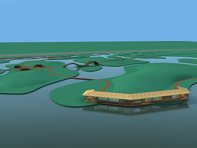 modern wetland 3d model